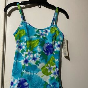 Christina Blue and Green Bodysuit One Piece